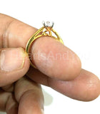 0.3ct Round Moissanite 4 Prong Solitaire Engagement Ring 14k Yellow Gold Plated
