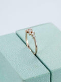 Cluster Minimalist Engagement Ring 1.2ct Round Cut Diamond 14k Rose Gold Finish
