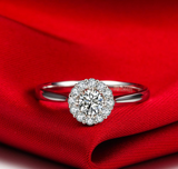 1.9Ct Round Cut VVS1/D Diamond Floral Halo Engagement Ring 14K White Gold Finish