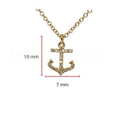 0.02ct Round Cut Moissanite Anchor Pendant 14k Yellow Gold Plated NO CHAIN