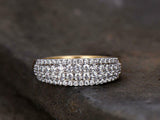 2.2ct Wedding Band Round Cut Diamond Cluster Half Eternity 14k YellowGold Finish