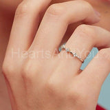 0.5ct Round Cut Moissanite Floral Petite Wedding Band 14k White Gold Plated