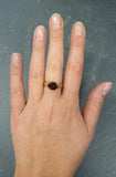 1ct Engagement Ring Oval Cut Red Garnet Vintage Solitaire 14k Yellow Gold Finish