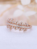 2ct Round Cut Diamond Wedding Band Cluster Statement Vintage 14k RoseGold Finish