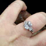 Round Cut VVS1D Diamond Engagement Ring Milgrain Halo 14k WhiteGold Finish