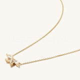 1ct Marquise Simulated Diamond Stylish Pendant with Chain 14k Yellow Gold Plated