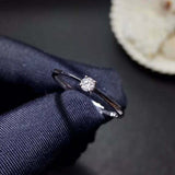0.15ct Engagement Ring Round Cut Diamond Solitaire Design 14k White Gold Finish