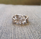 2ct Round Cut Diamond Wedding Ring Band 14k White Gold Over Mligrain Leaf Design