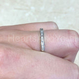 0.4ct Baguette Simulated Diamond Channel Set Wedding Band 14k White Gold Plated