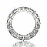 5ct Emerald Cut Diamond Eternity Band Ring 14k White Gold Finish