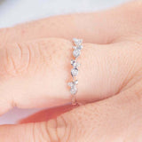 0.7ct Round Cut Diamond Floral Vine Petite Minimalist Band 14k White Gold Finish