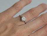 1.5ct Round Cut Diamond Engagement Ring Crown Bridal Set 14k White Gold Finish