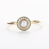 1.6ct Round Cut Diamond Halo Solitaire Pearl Engagement Ring 14k YellowGold Over