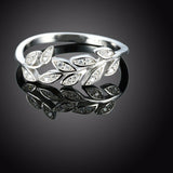 1.7ct Round Cut Diamond Engagement Ring 14k White Gold Finish Leaf Unique Design