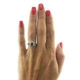 3Ct Round Cut Purple Amethyst Diamond Halo Engagement Ring 14K White Gold Finish