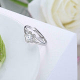 1.1ct Round Cut Diamond Engagement Ring 14k White Gold Finish Floral Solitaire