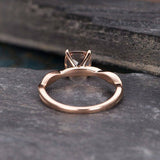 1ct Cushion Cut Morganite Infinity Solitaire Engagement Ring 14k RoseGold Finish