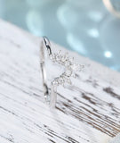 0.5ct Marquise Cut Simulated Diamond Chevron Wedding Band 14k White Gold Plated