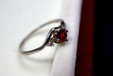 0.46ct Round Cut Pink Ruby Swirl Trilogy Engagement Ring 14k White Gold Finish
