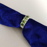 2.6ct Wedding Ring Band Oval Cut Green Peridot Five Stone 14k White Gold Finish