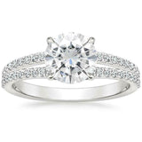3ct Round Cut Diamond Engagement Ring 14k White Gold Over Split Shank Solitaire