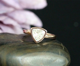 1.4ct Trillion Cut Diamond Engagement Ring Bezel Set Solitaire 14k RoseGold Over