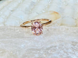 1ct Oval Cut Simulated Morganite Solitaire Engagement Ring 14k YellowGold Plated