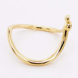 0.2ct Round Cut Moissanite Curved Stacking Wedding Band 14k Yellow Gold Plated