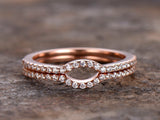0.4Ct Round Cut 2pc Diamond Eternity Anniversary Band 14k Rose Gold Finish