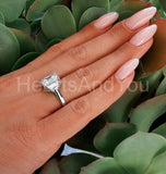2.4ct Emerald Simulated Diamond Three Stone Engagement Ring 14k WhiteGold Plated