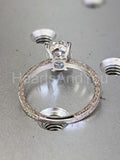 2.2ct Oval Simulated Diamond Solitaire with Accents Ring 14k White Gold Plated