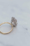 2.4ct Emerald Simulated Diamond Solitaire with Accents Ring 14k Gold Plated