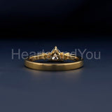 0.5ct Trillion Simulated Diamond Trilogy Engagement Ring 14k Yellow Gold Plated