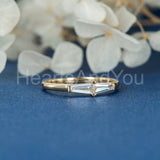 0.5ct Tapered Baguette Simulated Diamond Minimalist Ring 14k Yellow Gold Plated