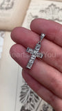 1ct Round Cut Moissanite Holy Cross Pendant 14k White Gold Plated NO CHAIN