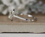 2ct Cushion Cut Diamond Vintage Bridal Set Engagement Ring 14k White Gold Finish