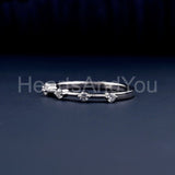 0.5ct Round Cut Moissanite Minimalist Half Eternity Band 14k White Gold Plated