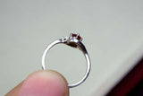0.46ct Round Cut Pink Ruby Swirl Trilogy Engagement Ring 14k White Gold Finish