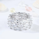 10Ct Oval Cut Diamond East West Cocktail Iced Eternity Band 14K White Gold Over