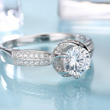 2ct Round Cut Diamond Engagement Ring 14k White Gold Finish Unique Promise Women