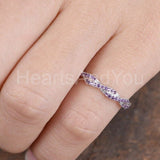0.3ct Round Cut Simulated Amethyst Infinity Eternity Band 14k White Gold Plated