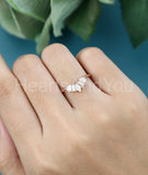 0.5ct Marquise Simulated Diamond Minimalist Engagement Ring 14k Rose Gold Plated