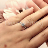 0.2ct Round Cut Moissanite Solitaire Women Engagement Ring 14k White Gold Plated
