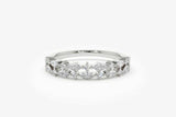 2.1ct Wedding Band Marquise Cut Diamond Dual Row Cluster 14k White Gold Finish
