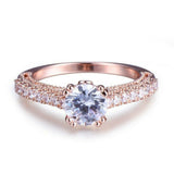 2.5ct Round Cut VVS1 Diamond Engagement Ring 14k Rose Gold Over Antique Milgrain