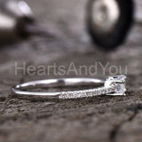 0.4ct Baguette Simulated Diamond Solitaire Accents Ring 14k White Gold Plated