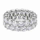 5ct Round Cut Diamond Dual Line Eternity Wedding Ring Band 18k White Gold Finish