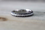 1.5ct Round Cut Diamond Wedding Band 14k White Gold Finish Three Row Eternity