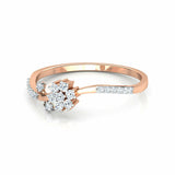1Ct Round Cut Diamond Nature Floral Petite Engagement Ring 14K Rose Gold Finish