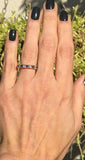2.4ct Wedding Band Princess Cut Aquamarine Half Eternity 14k Yellow Gold Finish